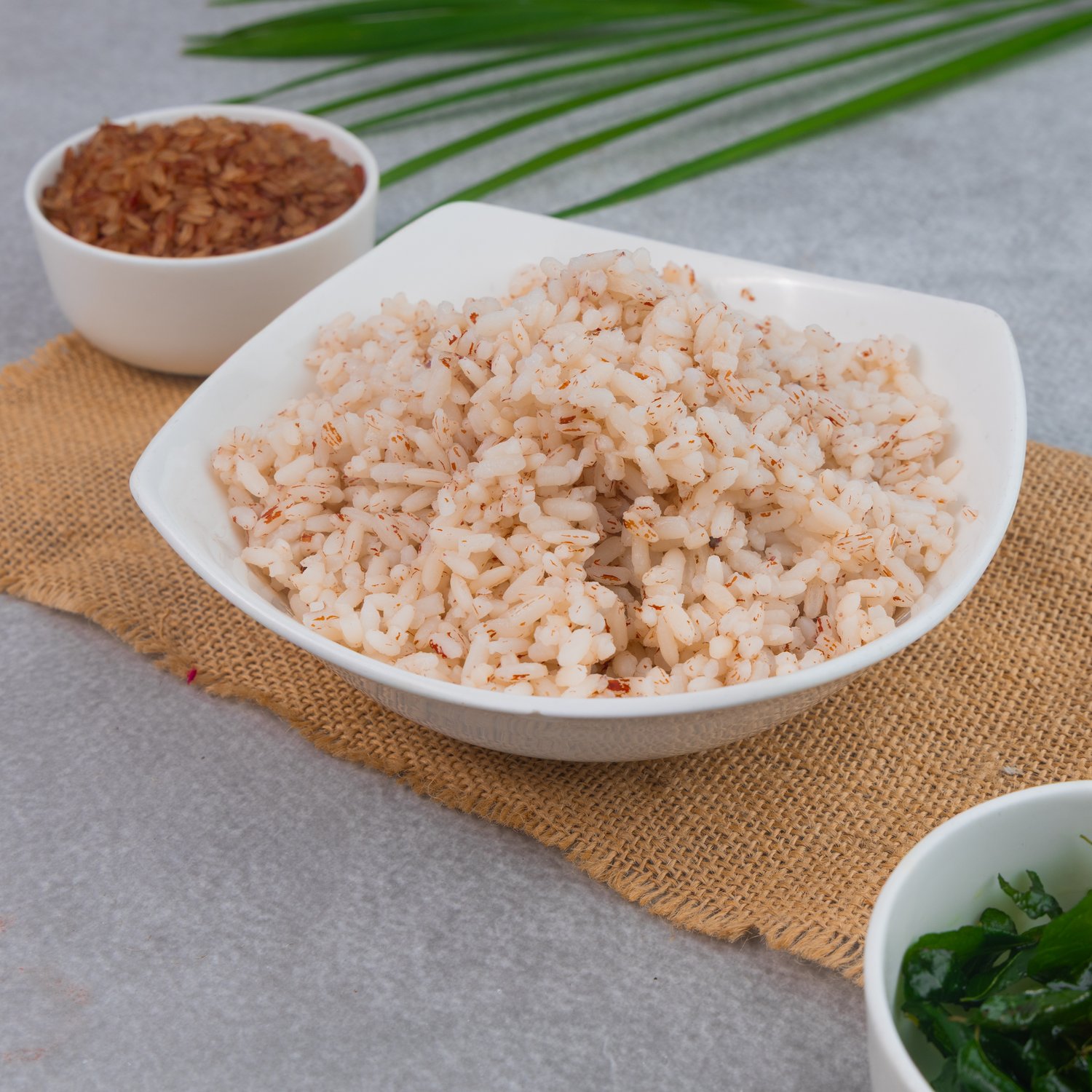 A traditional Kerala meal on a banana leaf