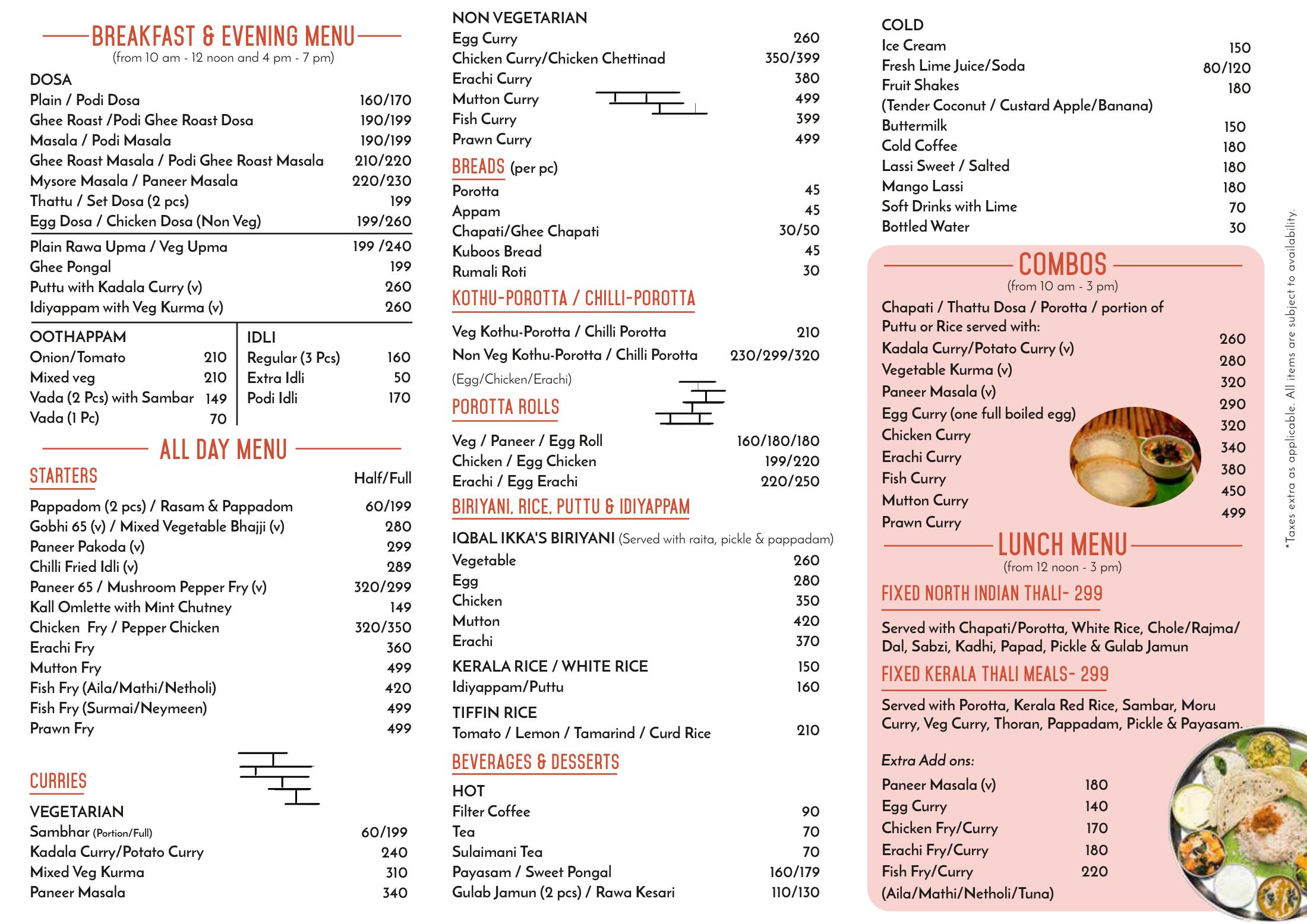 Mahabelly Canteen, Saidulajab menu — page 1 of 6